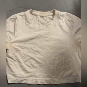 Aritizia Wilfred Free Off White Short Sleeved Cropped T-Shirt Womens Size Small